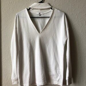 Missguided White V-Neck Sweater Size 4